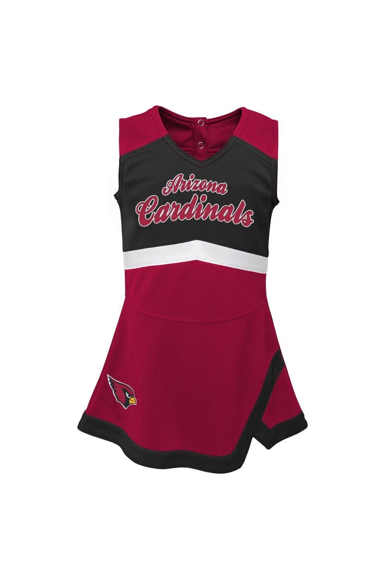Girls Toddler Cardinal Arizona Cardinals Cheer Captain Dress with Bloomers, Alternate, color, Cardinal