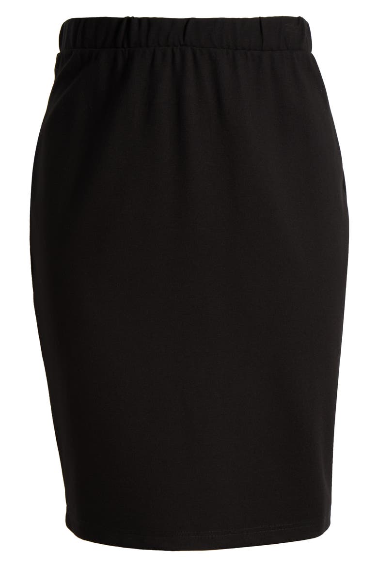Danube Stretch Ponte Skirt, Alternate, color, BLACK