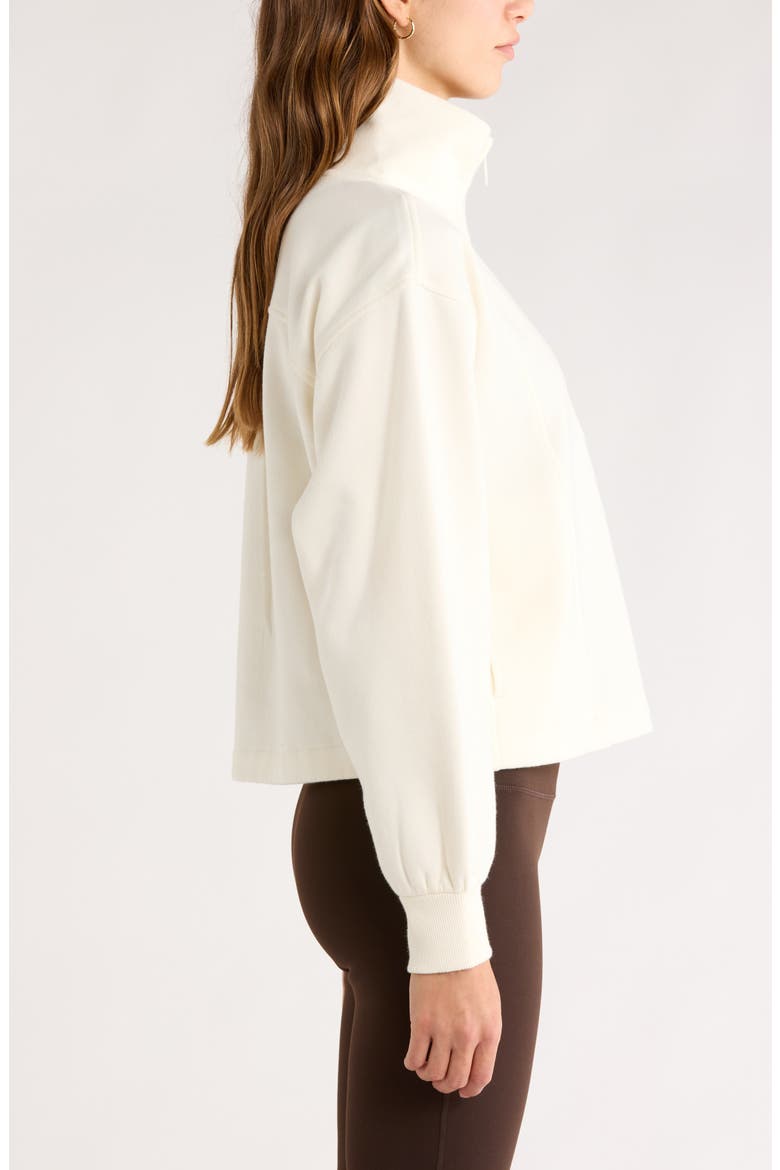 Ultracozy Fleece Half Zip Pullover, Alternate, color, IVORY EGRET