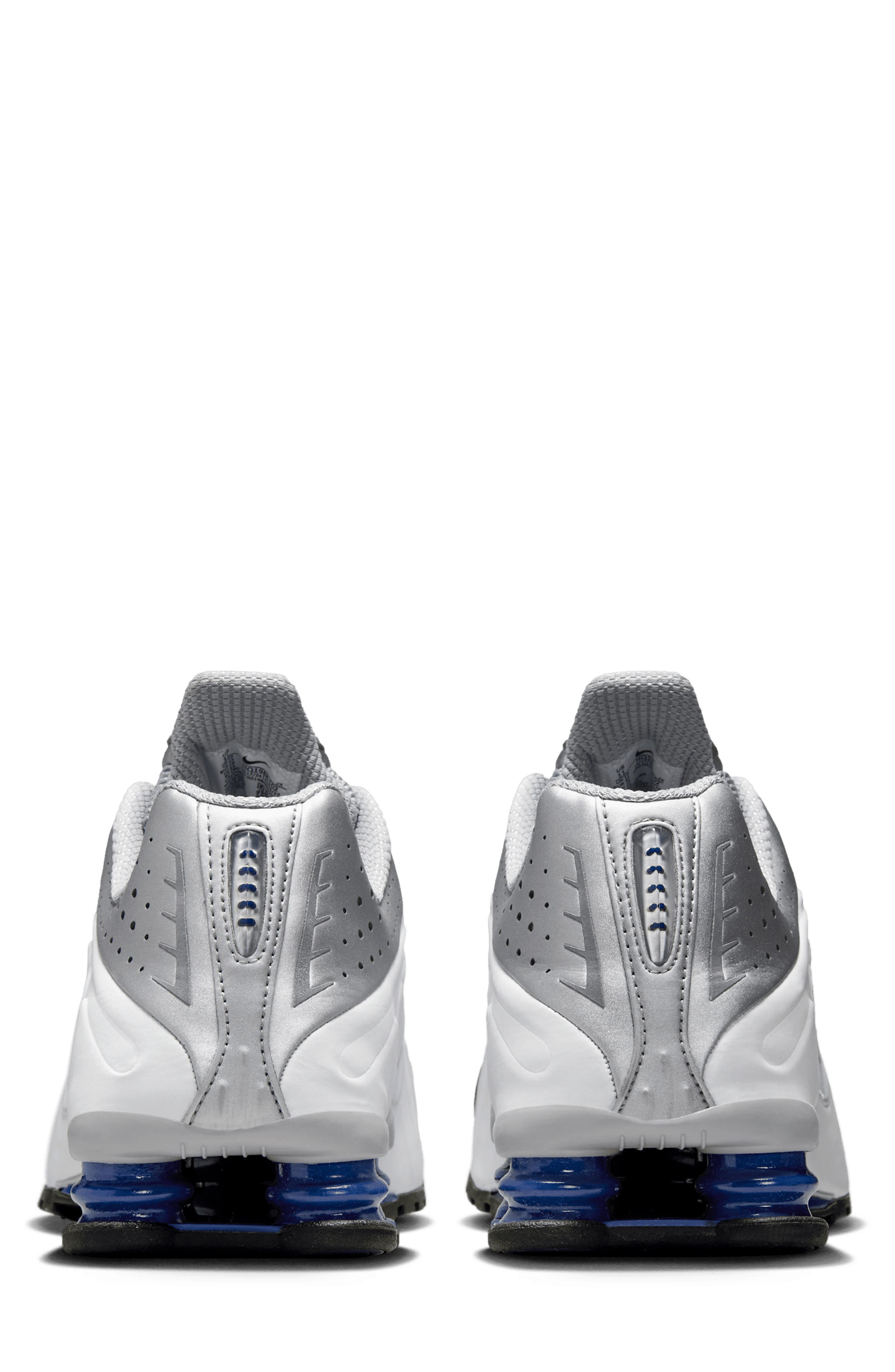 Shox R4 Sneaker, Alternate, color, WHITE/ METALLIC SILVER
