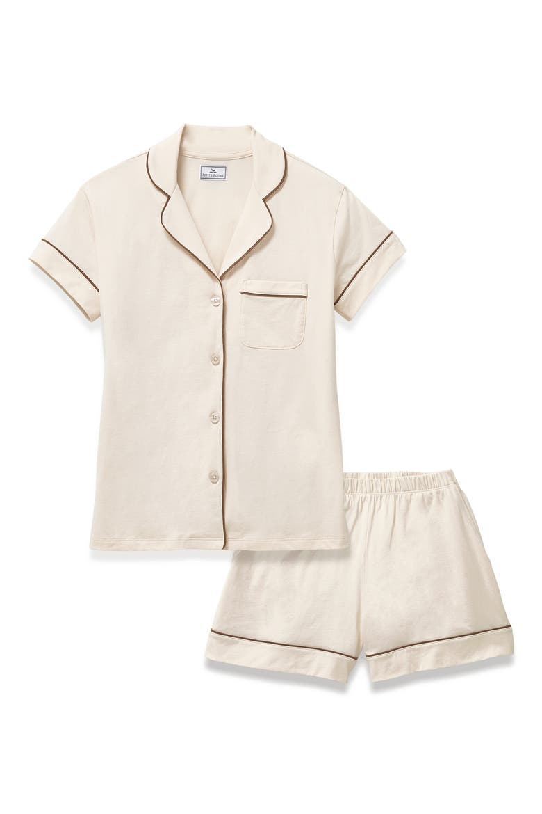 Featherweight Pima Cotton Short Pajamas, Alternate, color, WHITE
