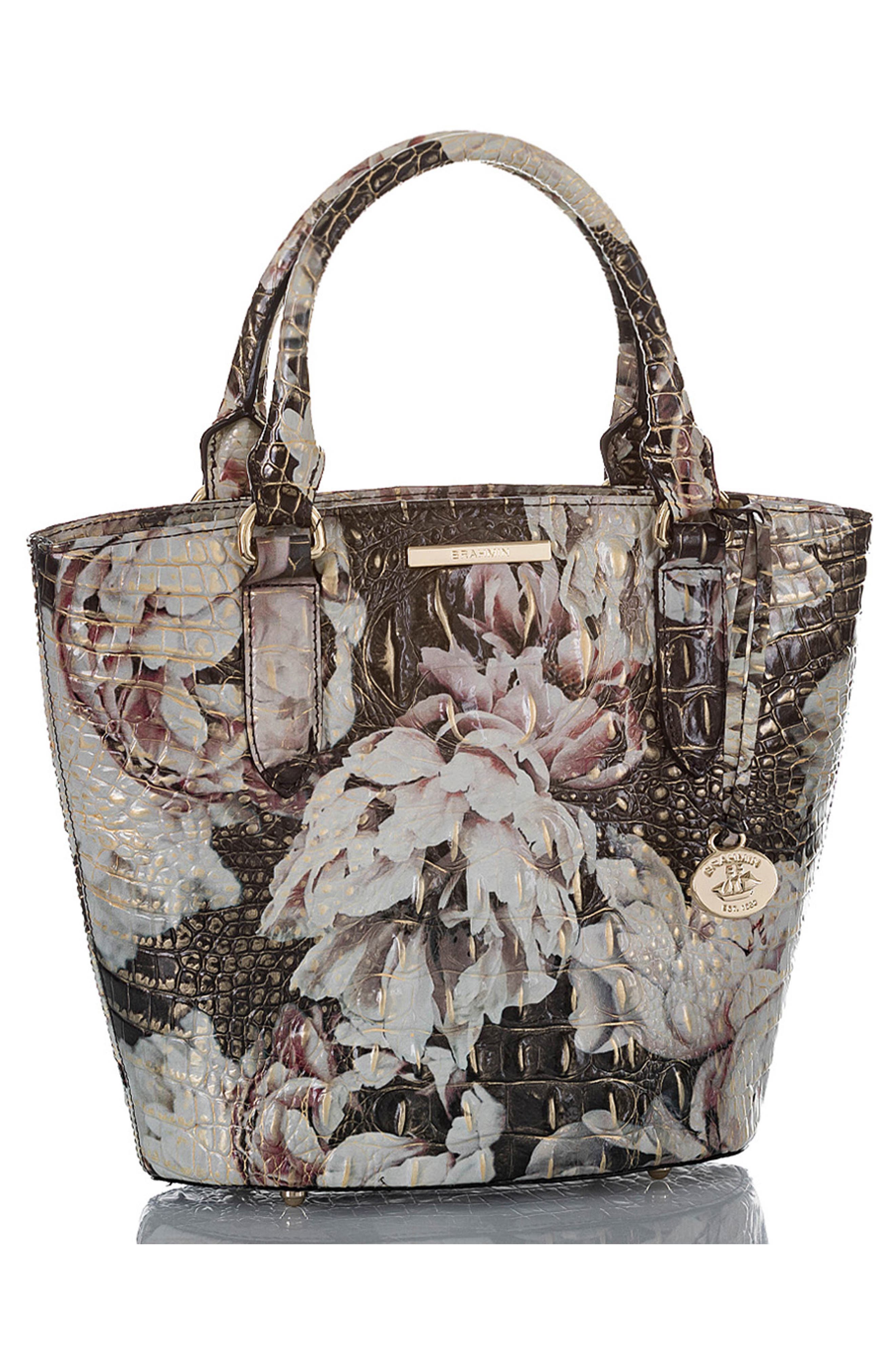 Brahmin Small Bowie Croc Embossed Leather Tote, Alternate, color, 