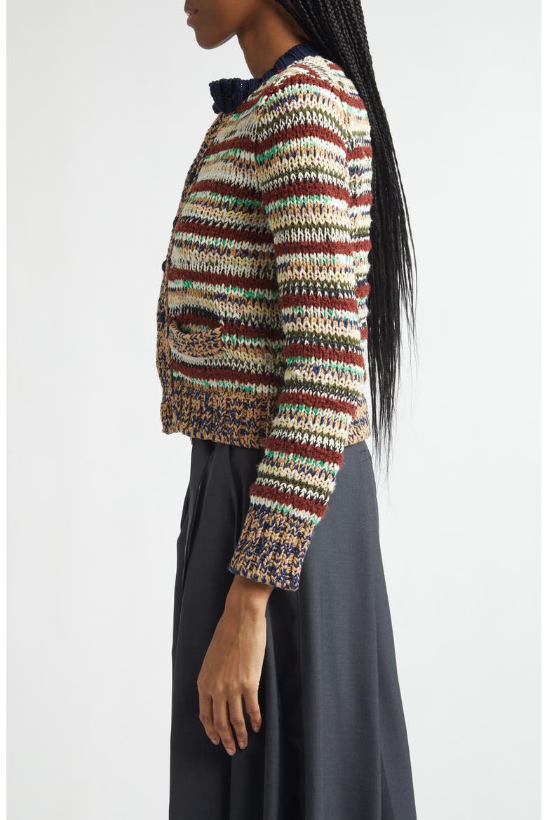 Mixed Yarn Cotton Blend Cardigan, Alternate, color, BEIGE MULTI