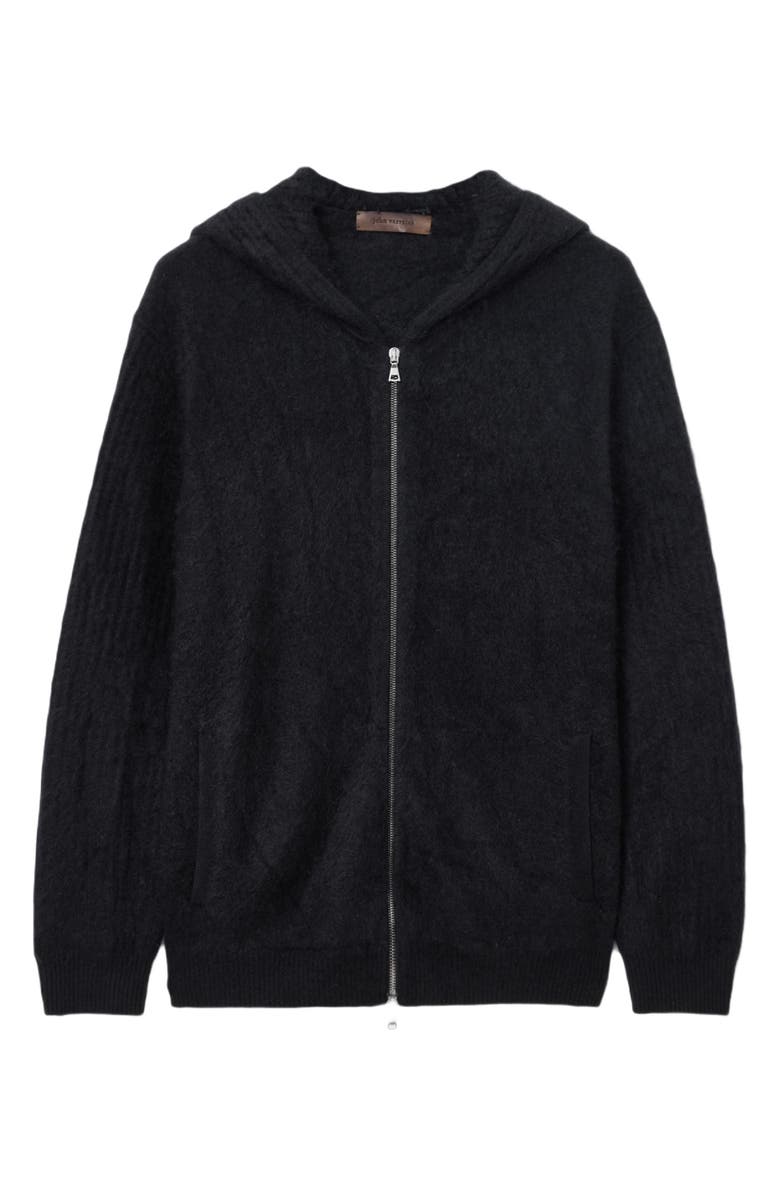 John Varvatos Catherine Cashmere Zip Hoodie, Alternate, color, Black