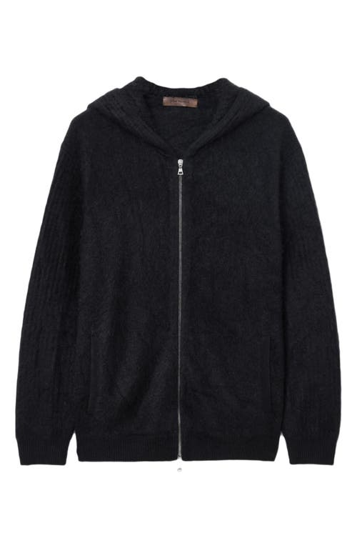 John Varvatos Catherine Cashmere Zip Hoodie In Black