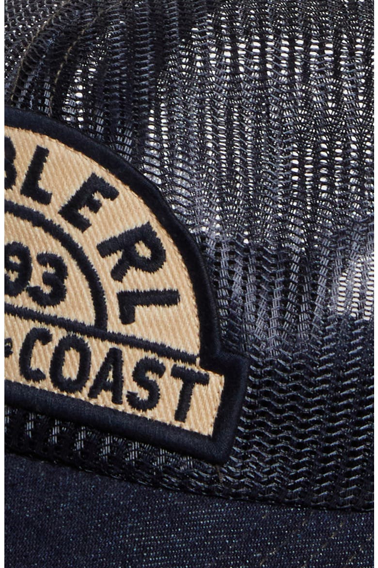 Denim Bill Mesh Trucker Hat, Alternate, color, NAVY