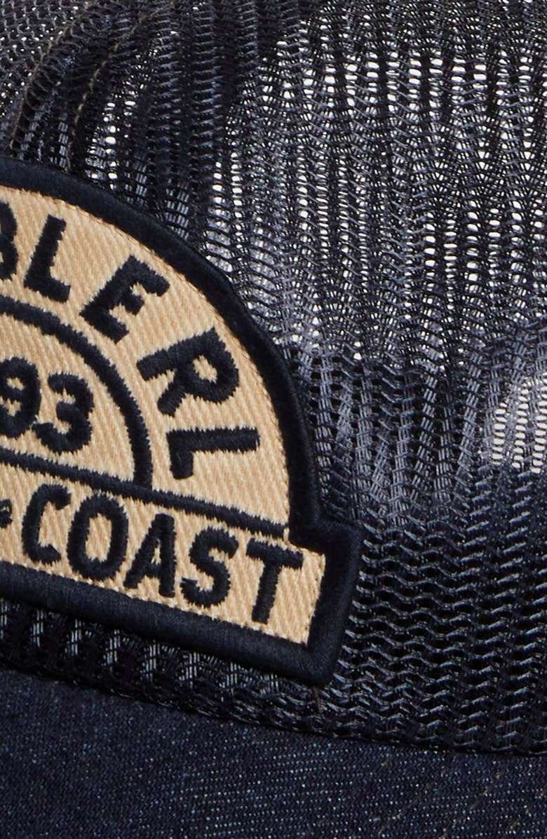 Double RL Denim Bill Mesh Trucker Hat, Alternate, color,