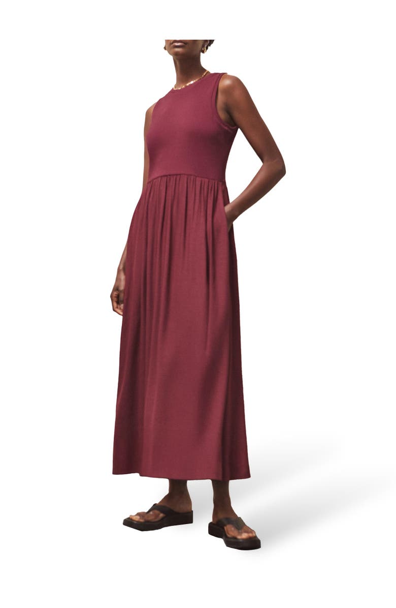 Ro&Zo Mixed Media Sleeveless Dress, Alternate, color, Plum