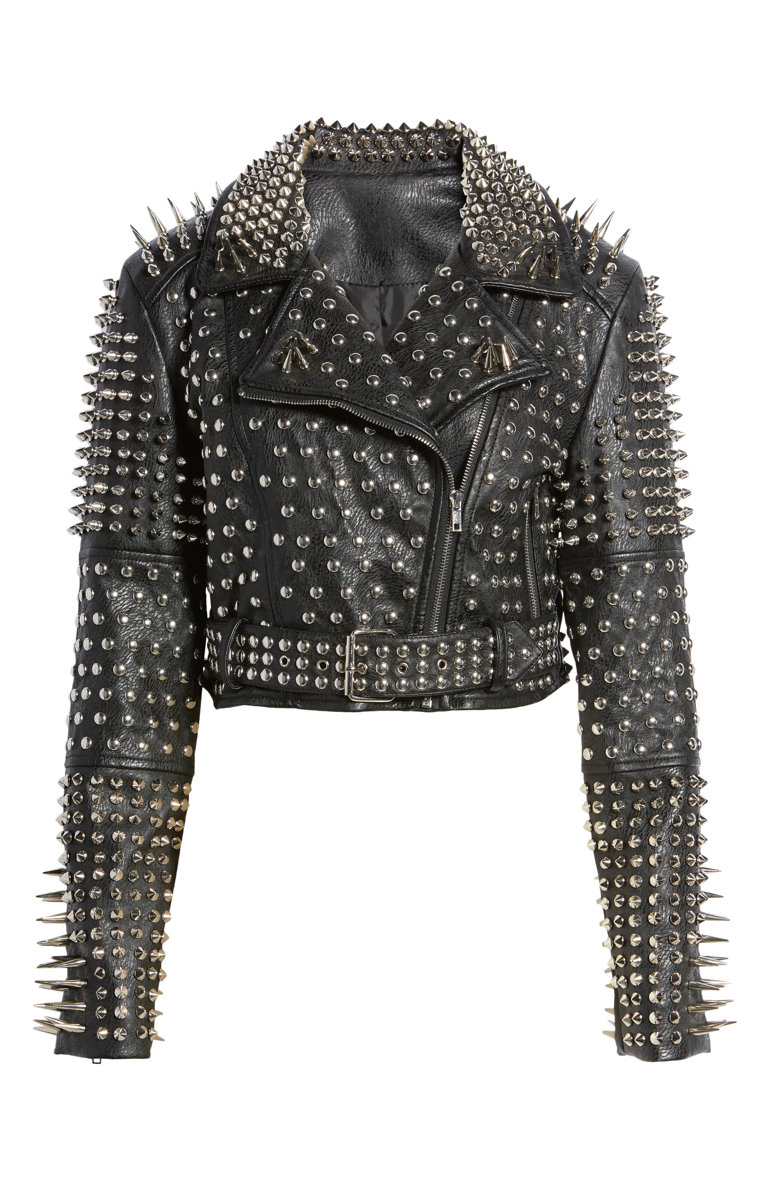 AZALEA WANG Spike & Stud Faux Leather Jacket (Women) | Nordstrom