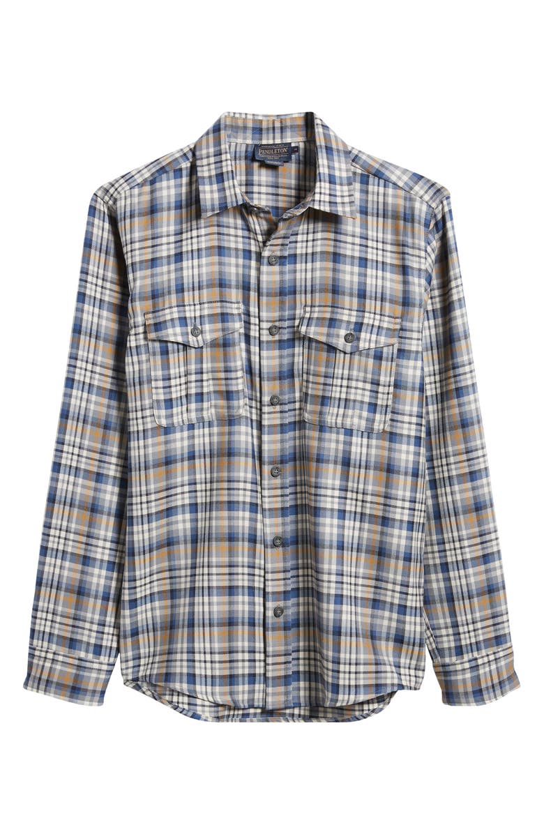 Pendleton Harrison Plaid Merino Wool Button-Up Shirt, Alternate, color, 