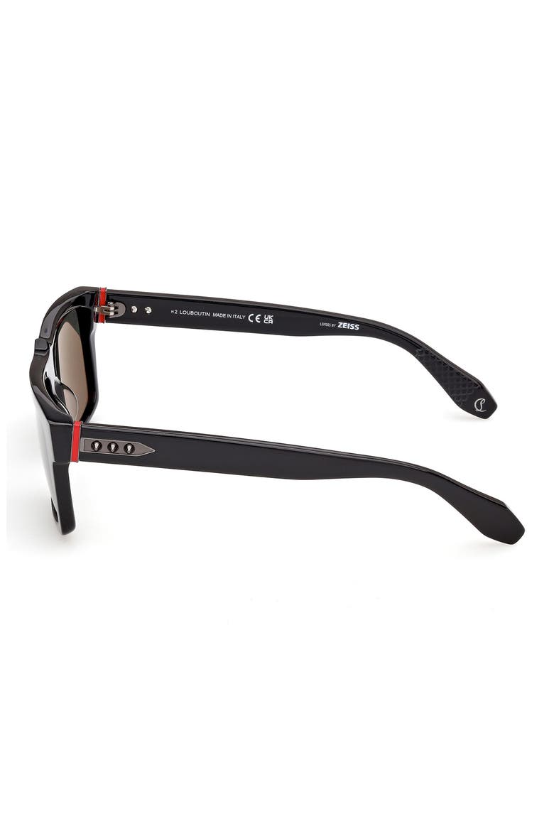 57mm Square Sunglasses, Alternate, color, BLACK/ GUNMETAL/ SMOKE