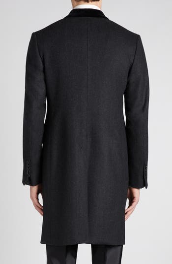 TOM FORD Double Breasted Herringbone Wool & Cashmere Coat