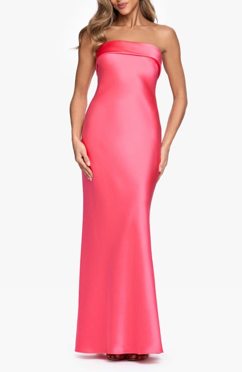 Strapless Satin Gown