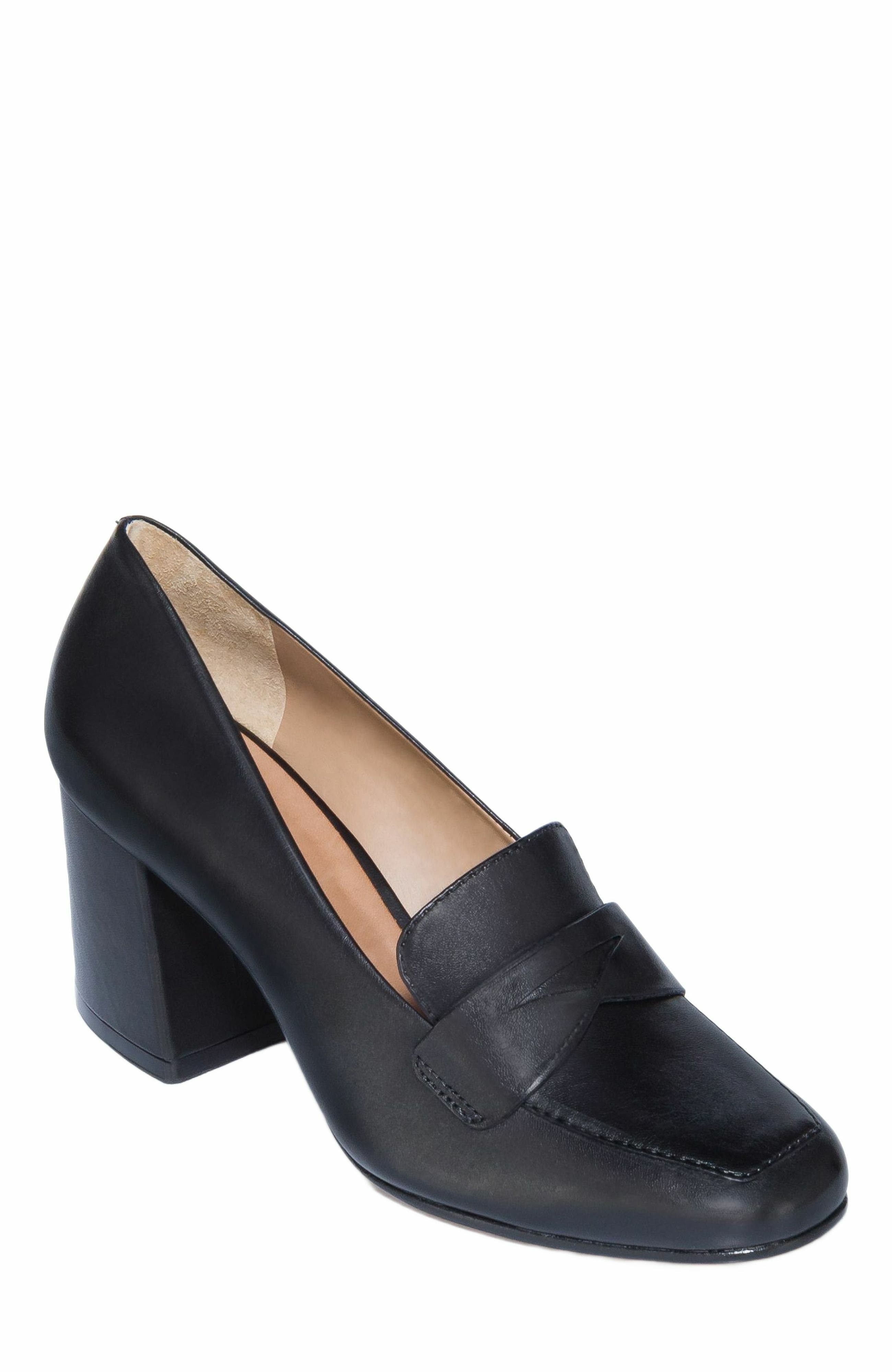 Bernardo Footwear Nessa Block Heel Loafer Pump, Alternate, color, Black