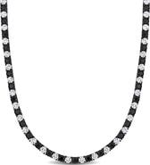 DELMAR Men's Sterling Silver Lab Created Sapphire Necklace