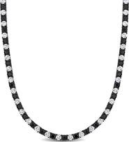 DELMAR Men's Sterling Silver Lab Created Sapphire Necklace