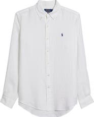 Polo Ralph Lauren Solid White Linen Button-Down Shirt