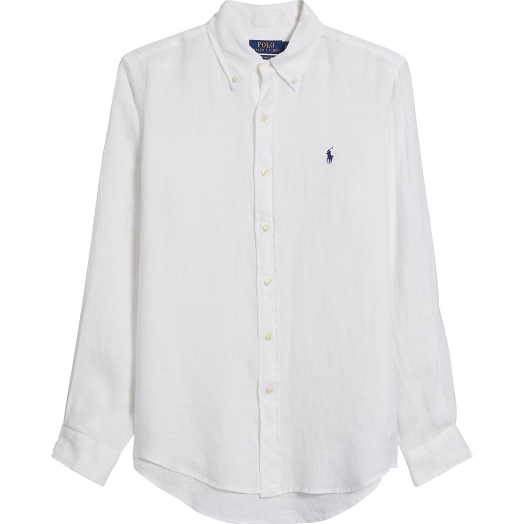 Polo Ralph Lauren Custom Fit Linen Shirt Clothing In White