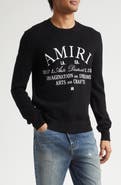 AMIRI Arts District Embroidered Cotton Crewneck Sweater