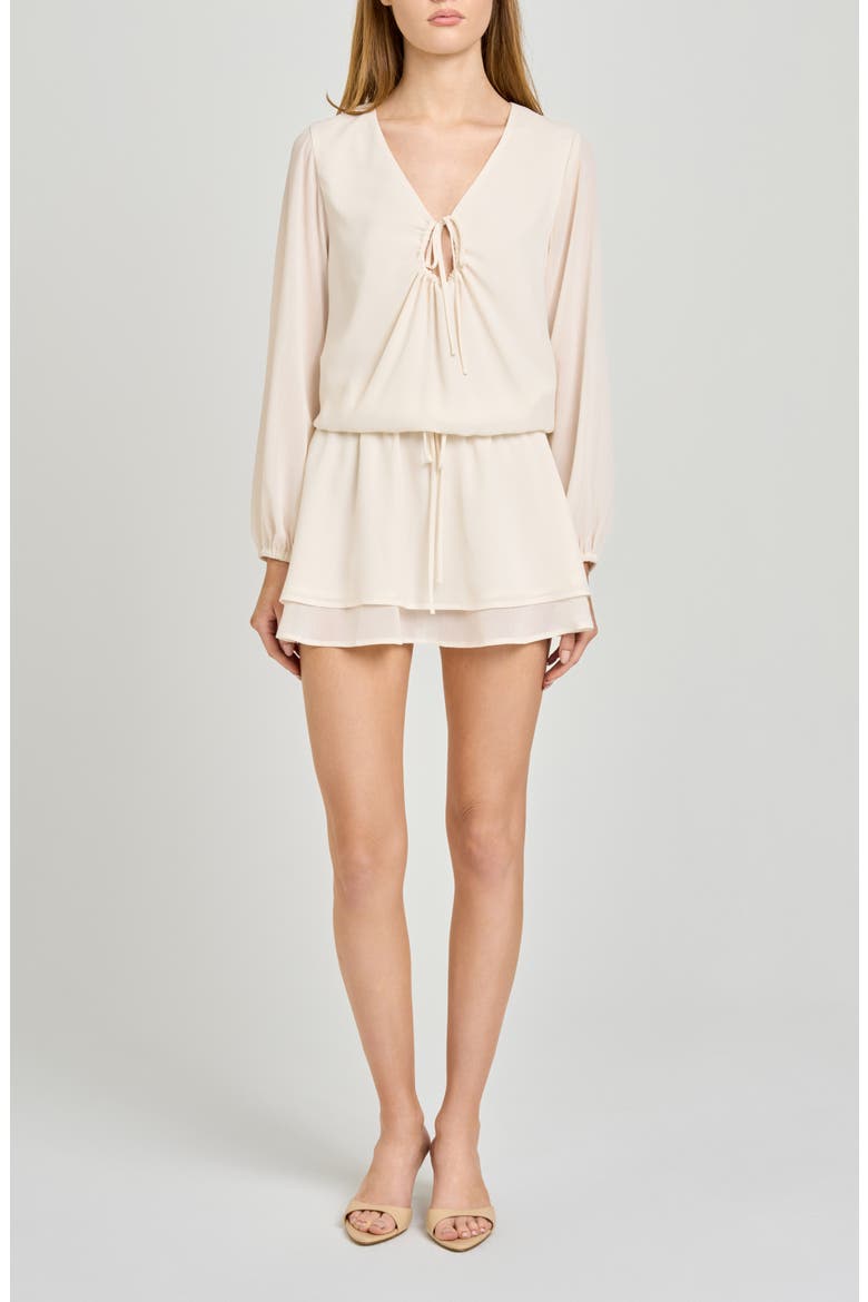 Nila Long Sleeve Minidress, Main, color, IVORY