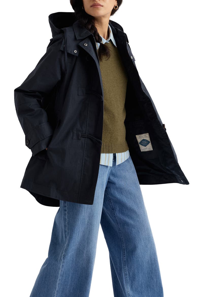 Sea Drift Waterproof Linen & Cotton Rain Coat, Alternate, color, INKWELL