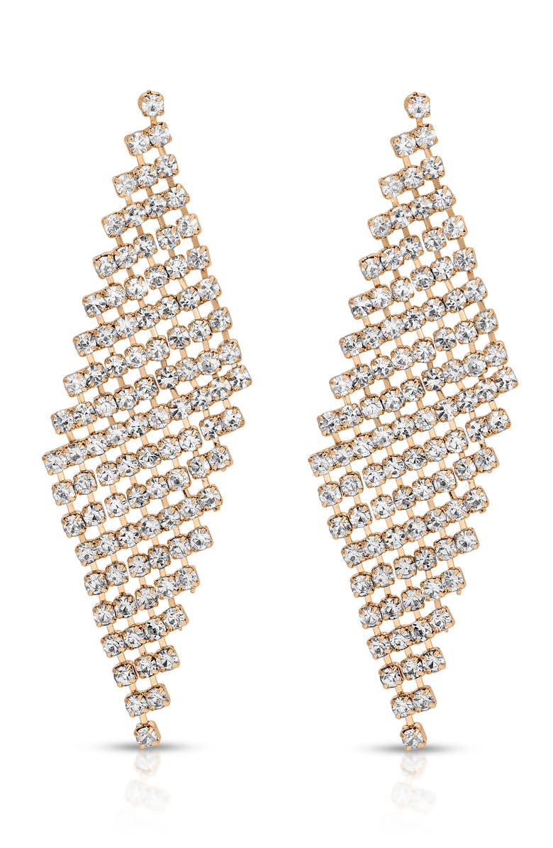 Ettika Crystal Kite Drop Earrings, Alternate, color, Gold