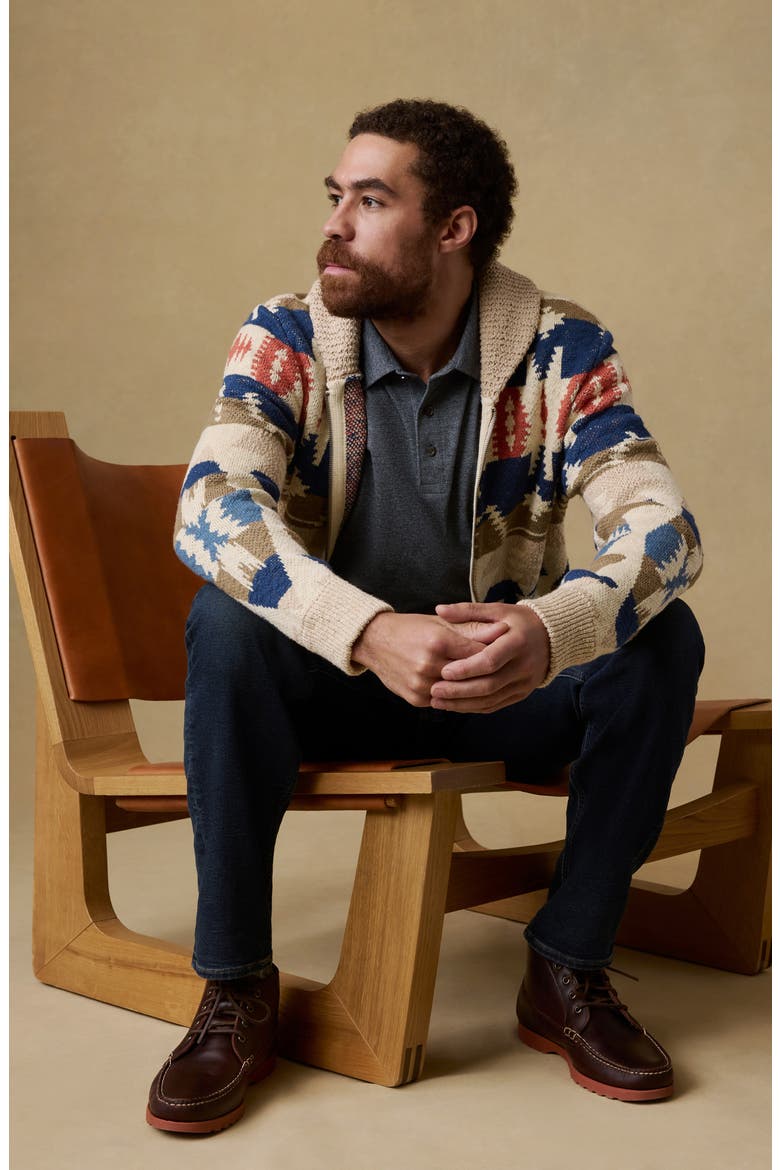 ThunderVoice Eagle Cardigan, Alternate, color, SAND FOUR EAGLES