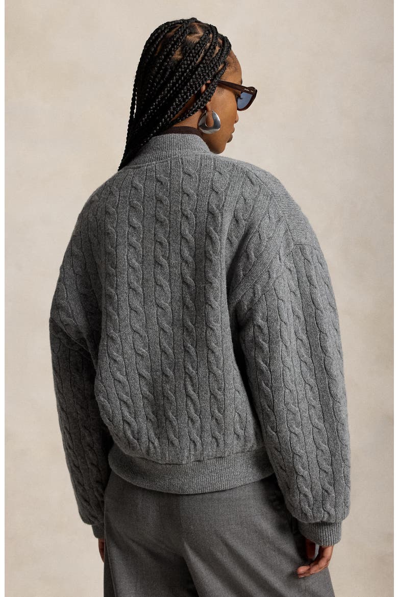 Wool & Cashmere Bomber Jacket, Alternate, color, FLANNEL GREY HEATHER