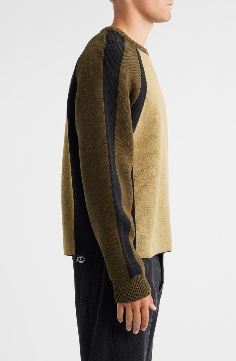 Obey Raglan Sleeve Sweater, Alternate, color, Mermaid Green Multi