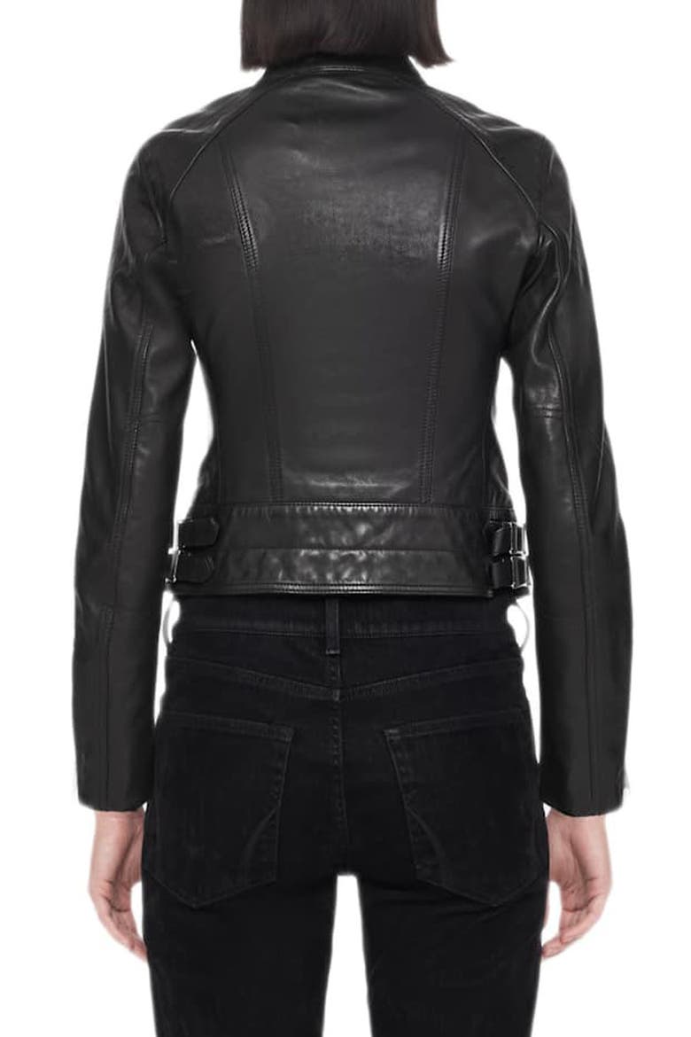 Comet Leather Jacket, Alternate, color, BLACK