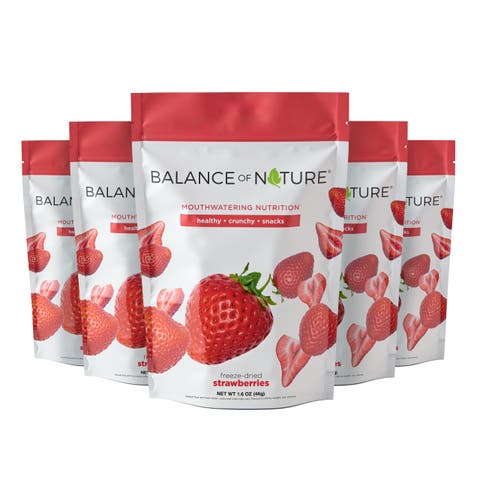 Freeze Dried Strawberry Slices Real Fruit Snack Five Pack