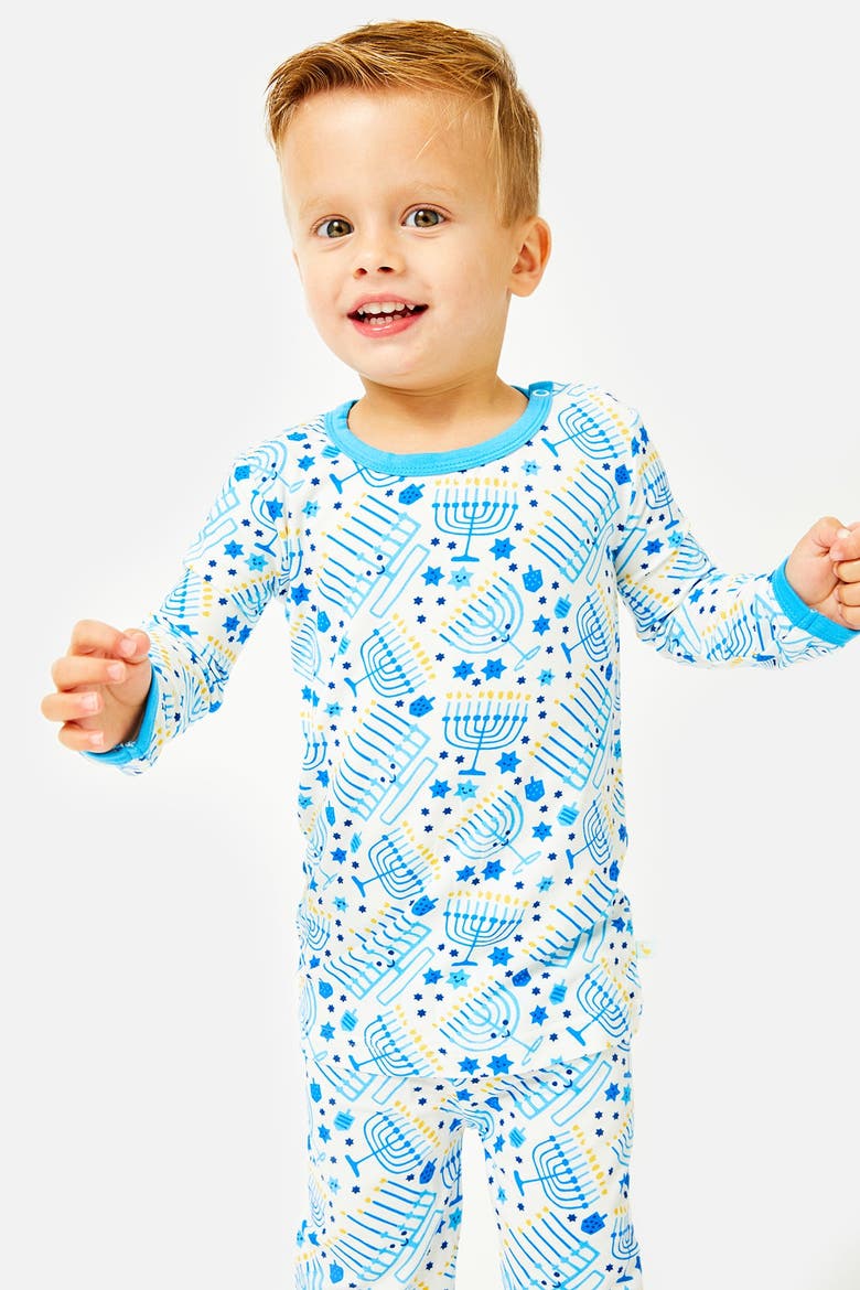 Long Sleeve Pajama Set - Hanukkah Menorahs, Alternate, color, Hanukkah Menorahs