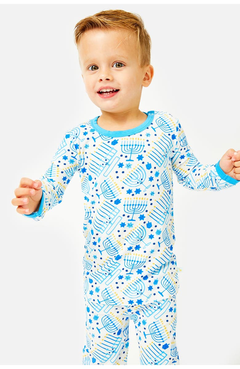 Clover Baby & Kids Long Sleeve Pajama Set - Hanukkah Menorahs, Alternate, color, Hanukkah Menorahs