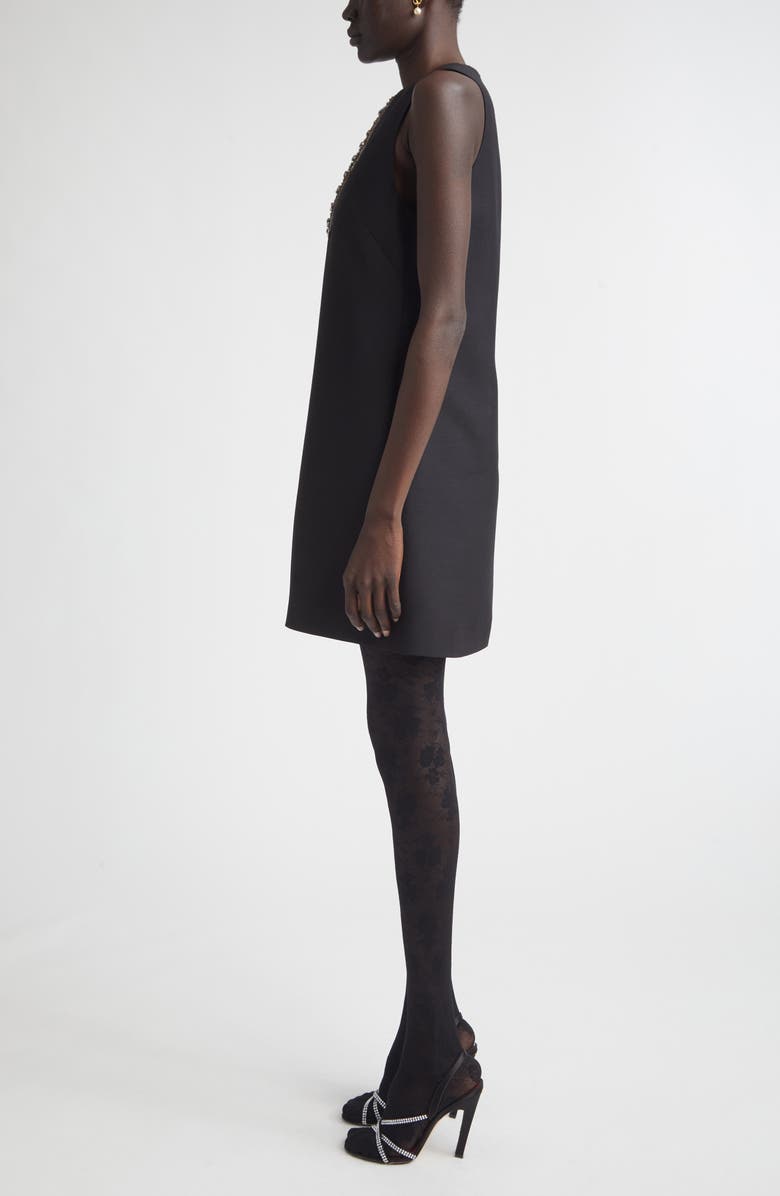 Valentino Crystal Embellished Snake Crepe Couture Minidress, Alternate, color, Black/ Gold