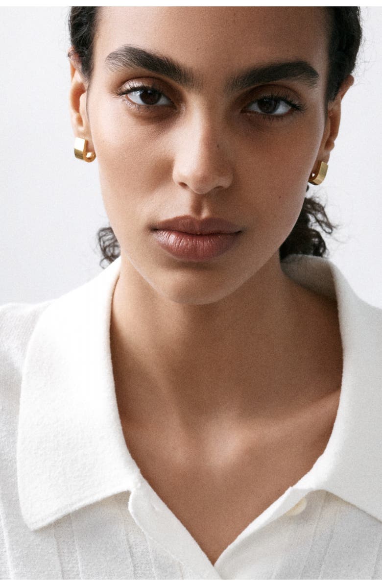 Otiumberg 14kt Gold Vermeil Chunky Square Huggies, Alternate, color, Yellow Toned Gold