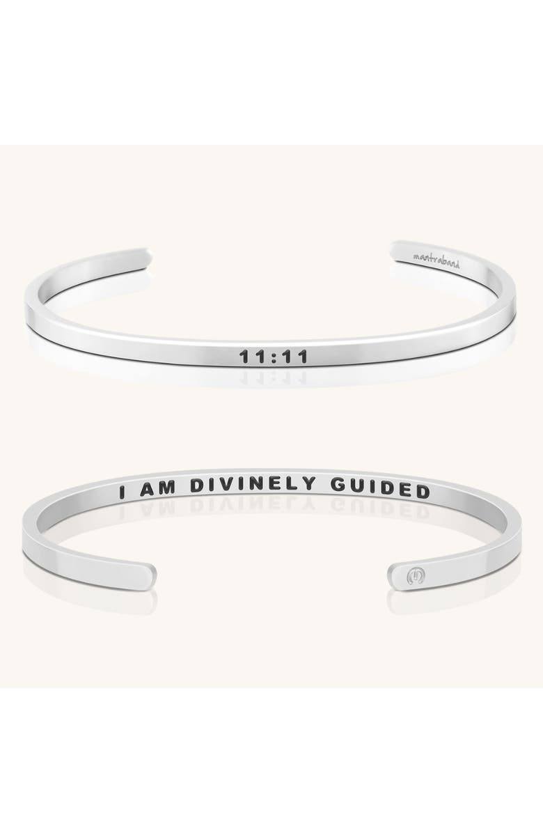 Mantra Angel Number 1111 bracelet, Main, color, Silver