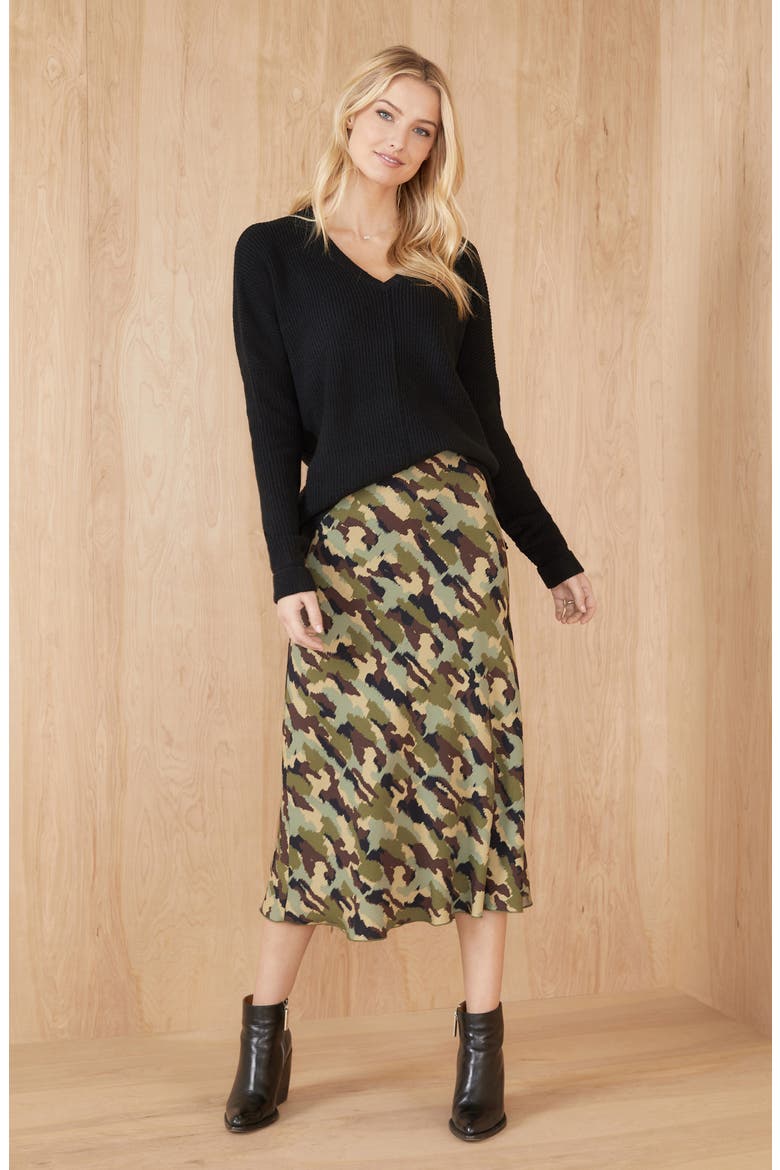 Print Bias Cut Midi Skirt, Alternate, color, PRINT