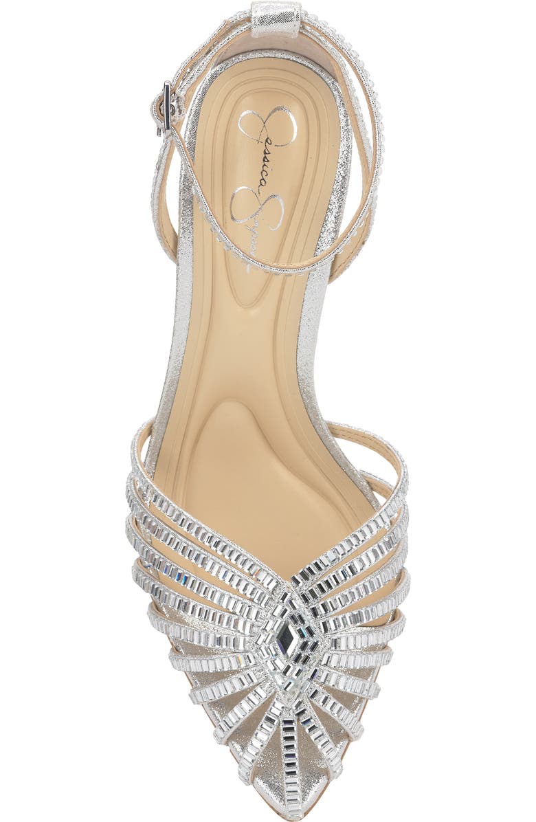 Jessica Simpson Paveri 2 Pointed Toe Ankle Strap Pump, Alternate, color, Silver