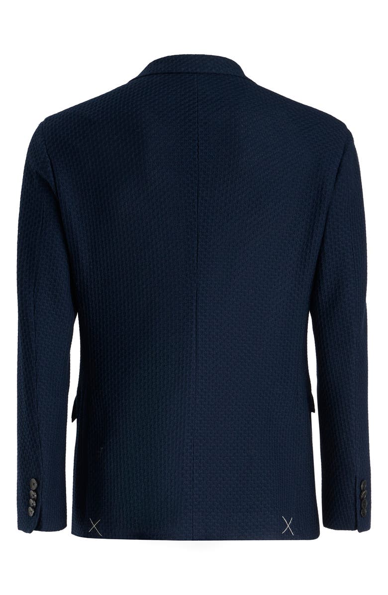 Etro Roma Navy Textured Cotton Knit Blazer, Alternate, color, Blue Scurissimo