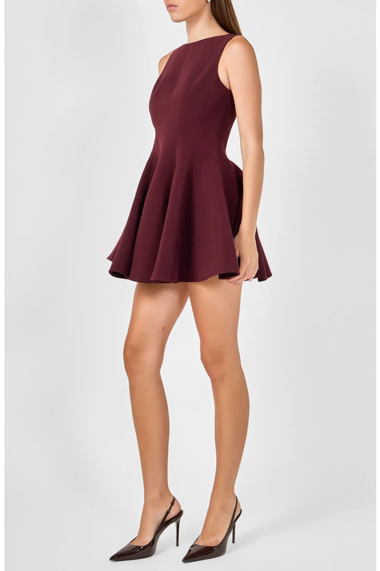 Sleeveless Fit & Flare Minidress, Alternate, color, MAROON
