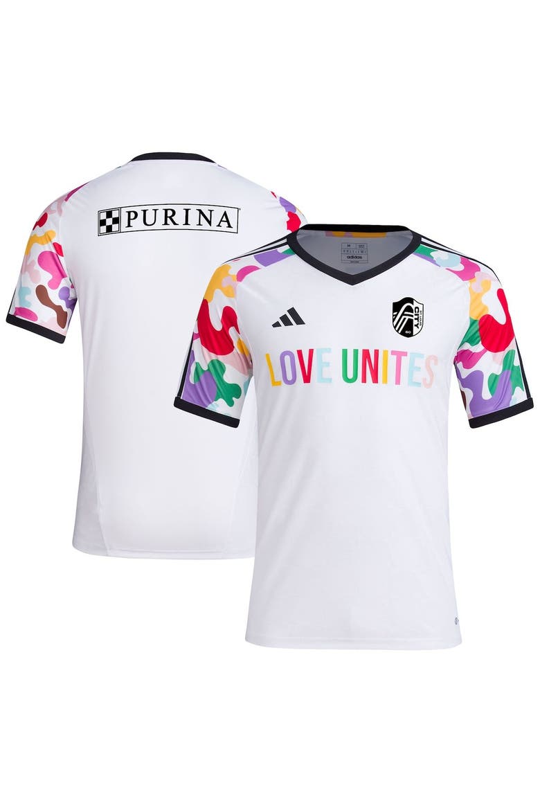Men's adidas White St. Louis City SC 2023 Pride Pre-Match Top, Main, color, White