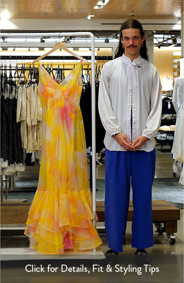 Astra Abstract Floral Cotton & Silk Gown, sales video thumbnail