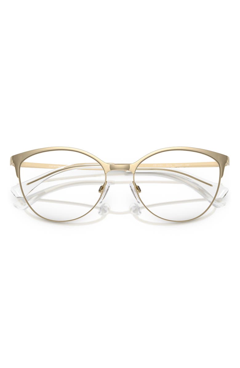 Emporio Armani 54mm Cat Eye Optical Glasses, Alternate, color, Shiny Pale Gold / Demo Lens