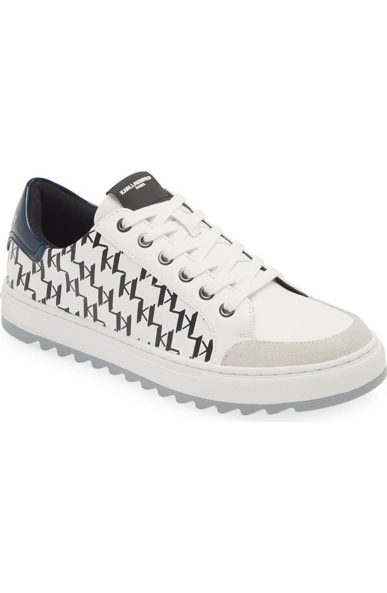 KARL LAGERFELD PARIS Logo Sawtooth Sneaker, Main, color, White