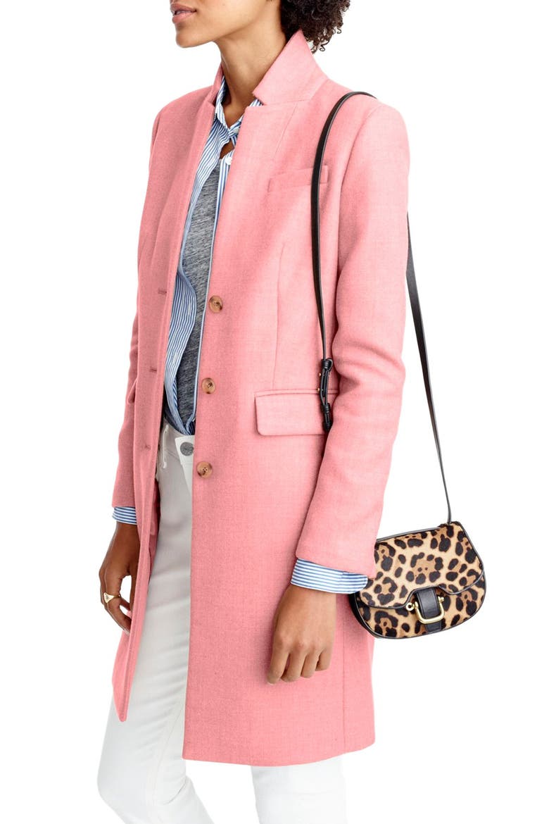 J.Crew 'Regent' Wool Long Topcoat, Alternate, color, HEATHER SORBET