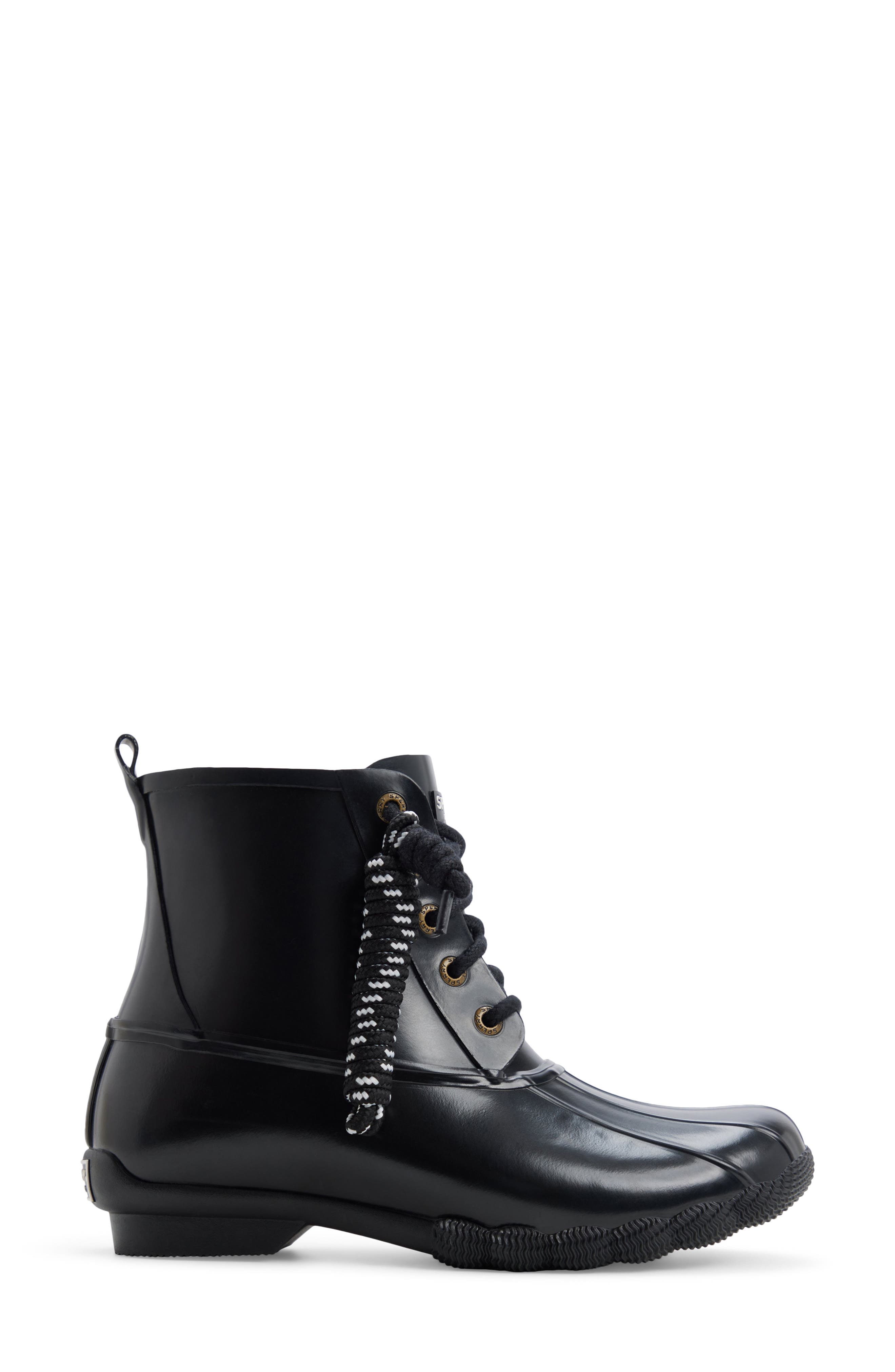 Saltwater Waterproof Rain Boot, Alternate, color, BLACK