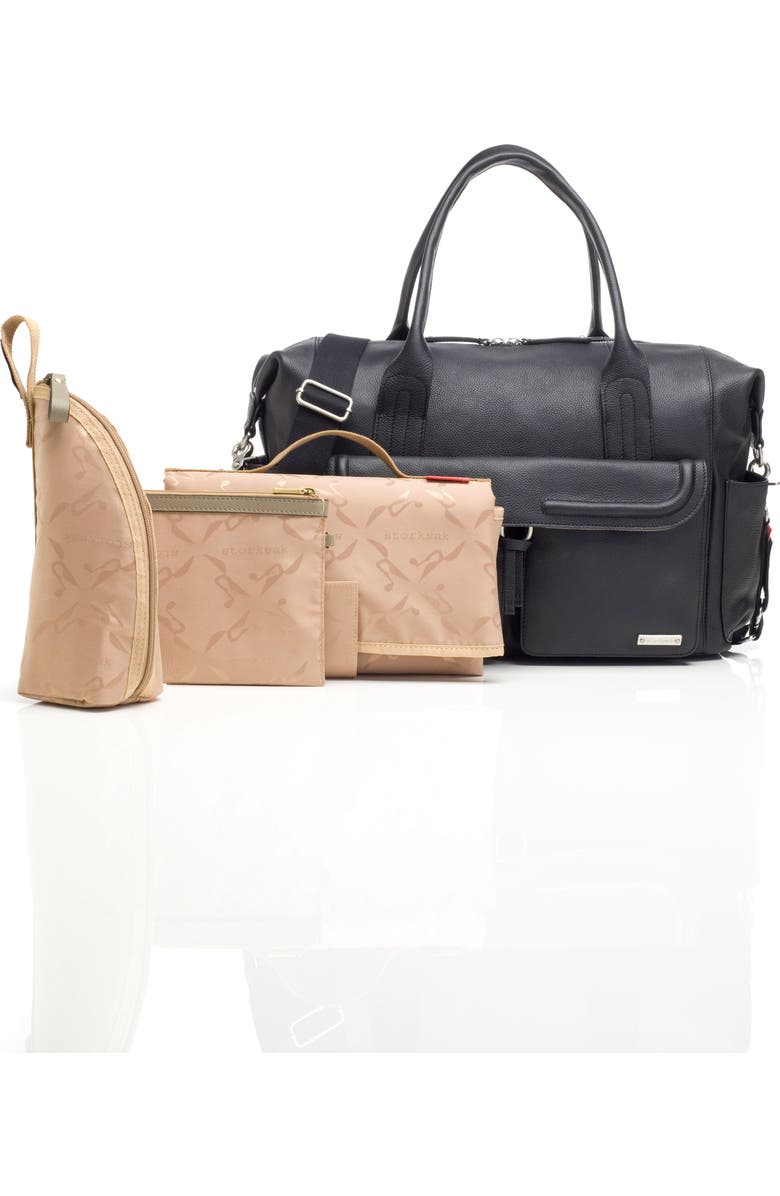 Storksak Storsak Leather Diaper Bag, Alternate, color,