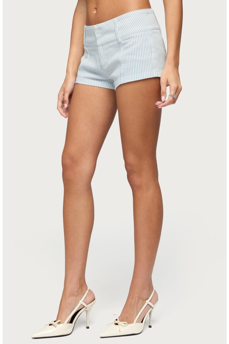 Myah Pinstripe Pinstripe Micro Shorts, Alternate, color, WHITE-AND-BLUE