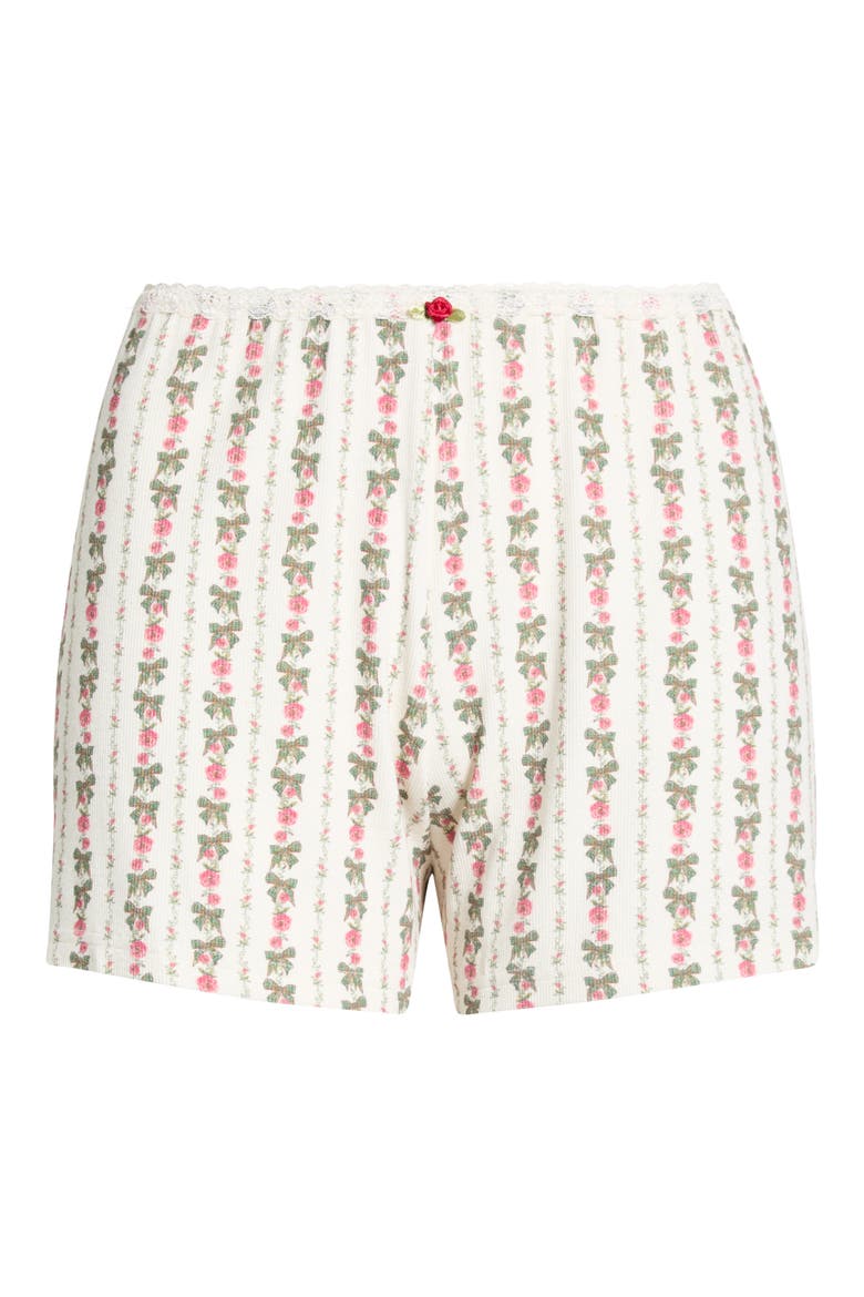 Print Pajama Shorts, Alternate, color, HEIRLOOM ROSE