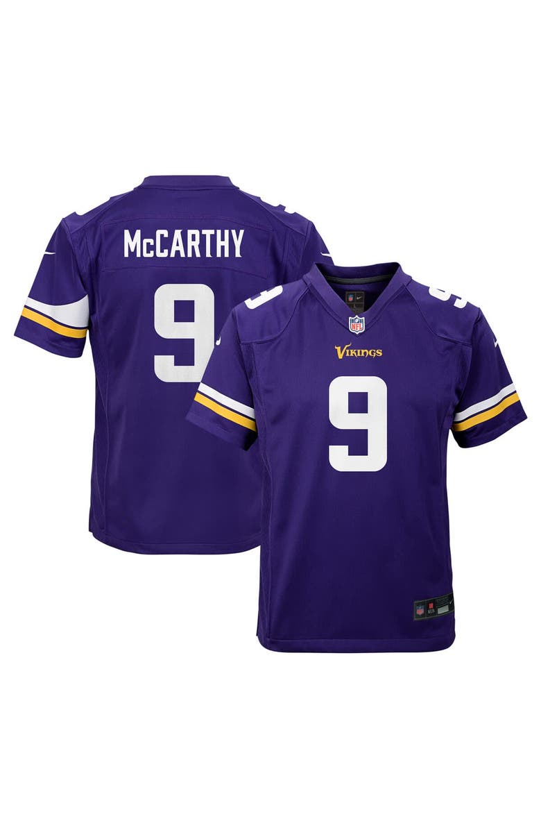 Nike Youth Nike J.J. McCarthy Purple Minnesota Vikings Team Player Game Jersey, Main, color, Purple